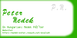 peter medek business card